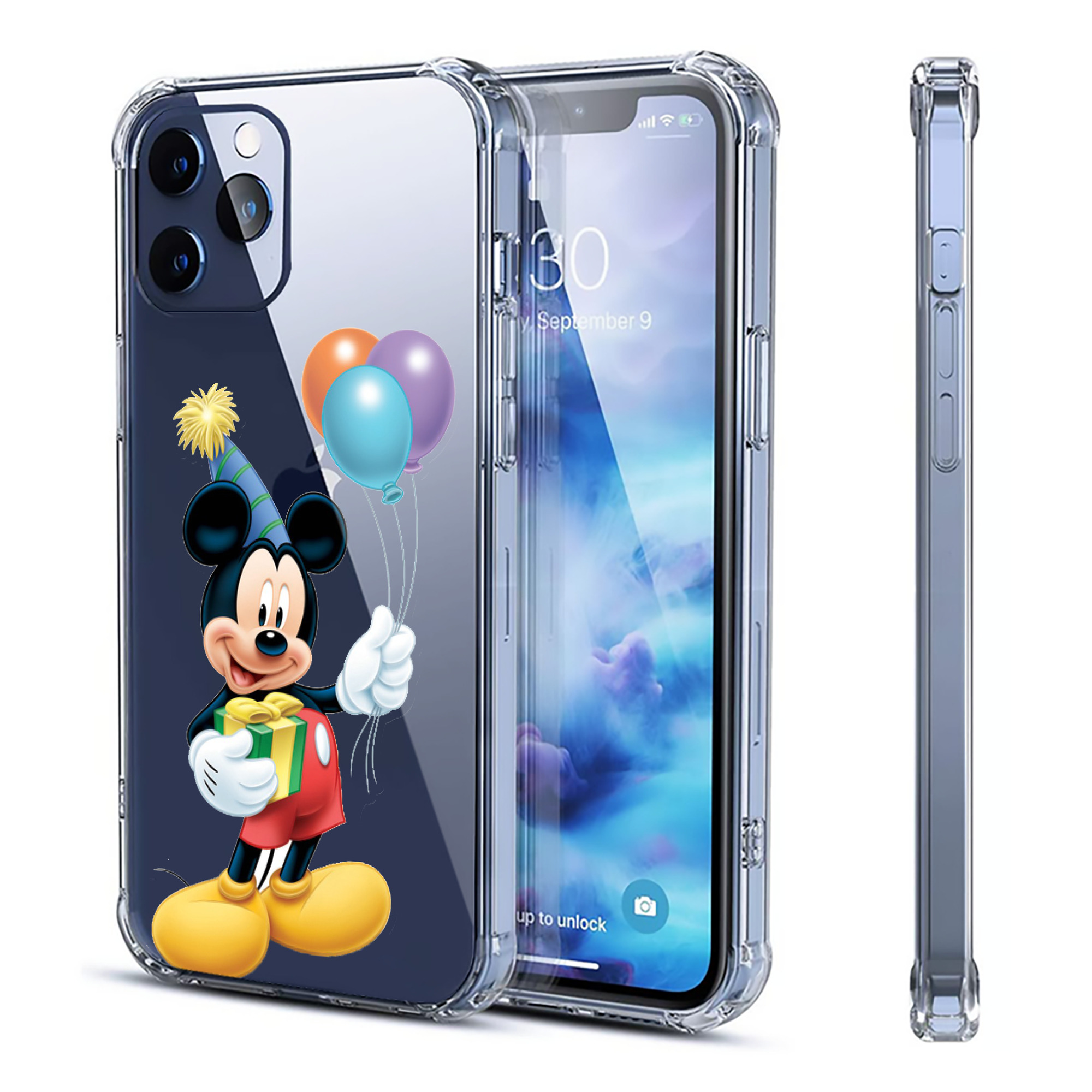 （画像用） ミッキーマウス Mickey Mouse 【iPhone 12シリーズ対応】透明スマホケース（クリアソフトケース）
